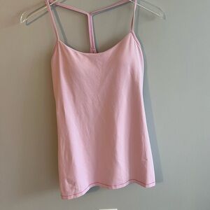 Lululemon spaghetti strap tank top w/ removable pads - EUC approx size 6-8 pink